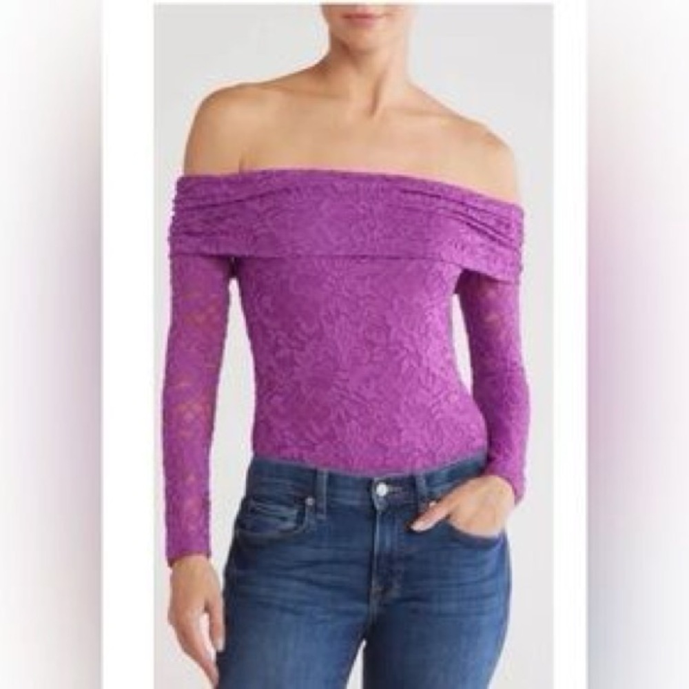 AFRM Maxine Ruched off the shoulder bodysuit Size Small